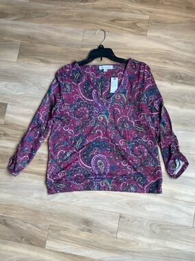 Emily Daniels top paisley floral print pattern casual business casual boho PM